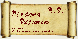 Mirjana Vujanin vizit kartica